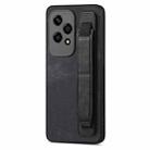 For Honor 200 Lite Golbal Retro Wristband Holder Leather Back Phone Case(Black) - 1