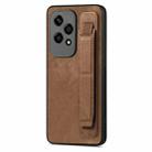 For Honor 200 Lite Golbal Retro Wristband Holder Leather Back Phone Case(Brown) - 1