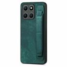 For Honor X6a Retro Wristband Holder Leather Back Phone Case(Green) - 1