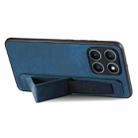 For Honor X6a Retro Wristband Holder Leather Back Phone Case(Blue) - 2