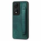 For Honor X7b Retro Wristband Holder Leather Back Phone Case(Green) - 1