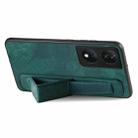 For Honor X7b Retro Wristband Holder Leather Back Phone Case(Green) - 2