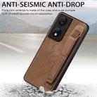 For Honor X7b Retro Wristband Holder Leather Back Phone Case(Brown) - 3