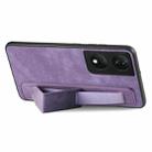 For Honor X7b Retro Wristband Holder Leather Back Phone Case(Purple) - 2