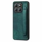 For Honor X8b Retro Wristband Holder Leather Back Phone Case(Green) - 1