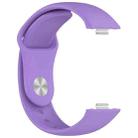 For Huawei Watch Fit3 Solid Color Reverse Buckle Silicone Watch Band(Purple) - 3