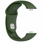 For Huawei Watch Fit3 Solid Color Reverse Buckle Silicone Watch Band(Army Green) - 3