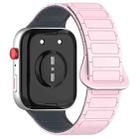 For Huawei Watch Fit3 Color Buckle Two Color Magnetic Silicone Watch Band(Light Pink Gray) - 2