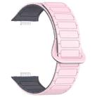 For Huawei Watch Fit3 Color Buckle Two Color Magnetic Silicone Watch Band(Light Pink Gray) - 3