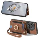 For OnePlus Nord CE3 Retro Skin-feel Ring Multi-card RFID Wallet Phone Case(Brown) - 2