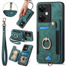 For OnePlus Nord CE3 Lite Retro Skin-feel Ring Multi-card RFID Wallet Phone Case(Green) - 1