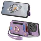 For OnePlus 10T Retro Skin-feel Ring Multi-card RFID Wallet Phone Case(Purple) - 2