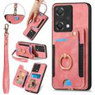 For OnePlus Nord CE2 Lite 5G Retro Skin-feel Ring Multi-card RFID Wallet Phone Case(Pink) - 1