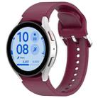 For Samsung Galaxy Watch7 40 / 44mm Solid Color Silver Buckle Quick Release Silicone Watch Band(Wine Red) - 1