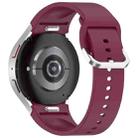 For Samsung Galaxy Watch7 40 / 44mm Solid Color Silver Buckle Quick Release Silicone Watch Band(Wine Red) - 2