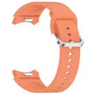 For Samsung Galaxy Watch7 40 / 44mm Solid Color Silver Buckle Quick Release Silicone Watch Band(Orange) - 3