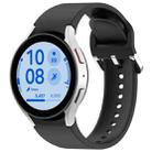 For Samsung Galaxy Watch7 40 / 44mm Solid Color Silver Buckle Quick Release Silicone Watch Band(Black) - 1