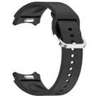 For Samsung Galaxy Watch7 40 / 44mm Solid Color Silver Buckle Quick Release Silicone Watch Band(Black) - 3