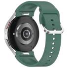 For Samsung Galaxy Watch7 40 / 44mm Solid Color Silver Buckle Quick Release Silicone Watch Band(Dark Green) - 2