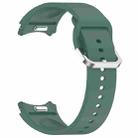 For Samsung Galaxy Watch7 40 / 44mm Solid Color Silver Buckle Quick Release Silicone Watch Band(Dark Green) - 3