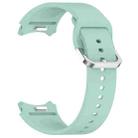 For Samsung Galaxy Watch7 40 / 44mm Solid Color Silver Buckle Quick Release Silicone Watch Band(Light Green) - 3
