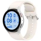 For Samsung Galaxy Watch7 40 / 44mm Solid Color Silver Buckle Quick Release Silicone Watch Band(Starlight) - 1