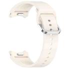 For Samsung Galaxy Watch7 40 / 44mm Solid Color Silver Buckle Quick Release Silicone Watch Band(Starlight) - 3