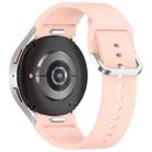 For Samsung Galaxy Watch7 40 / 44mm Solid Color Silver Buckle Quick Release Silicone Watch Band(Light Pink) - 2