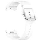 For Samsung Galaxy Watch7 40 / 44mm Solid Color Silver Buckle Quick Release Silicone Watch Band(White) - 3