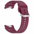 For Samsung Galaxy Watch FE 40mm Solid Color Silver Buckle Quick Release Silicone Watch Band(Wine Red) - 3