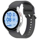For Samsung Galaxy Watch FE 40mm Solid Color Silver Buckle Quick Release Silicone Watch Band(Gray) - 1