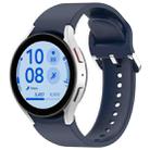 For Samsung Galaxy Watch FE 40mm Solid Color Silver Buckle Quick Release Silicone Watch Band(Midnight Blue) - 1