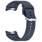 For Samsung Galaxy Watch FE 40mm Solid Color Silver Buckle Quick Release Silicone Watch Band(Midnight Blue) - 3