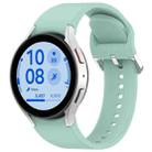 For Samsung Galaxy Watch FE 40mm Solid Color Silver Buckle Quick Release Silicone Watch Band(Light Green) - 1