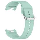 For Samsung Galaxy Watch FE 40mm Solid Color Silver Buckle Quick Release Silicone Watch Band(Light Green) - 3