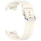 For Samsung Galaxy Watch FE 40mm Solid Color Silver Buckle Quick Release Silicone Watch Band(Starlight) - 3