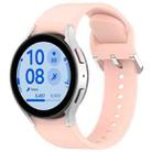 For Samsung Galaxy Watch FE 40mm Solid Color Silver Buckle Quick Release Silicone Watch Band(Light Pink) - 1