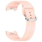 For Samsung Galaxy Watch FE 40mm Solid Color Silver Buckle Quick Release Silicone Watch Band(Light Pink) - 3