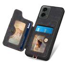 For Motorola Moto G 2024 Retro Skin-feel Ring Multi-card RFID Wallet Phone Case(Black) - 3