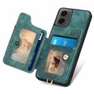 For Motorola Moto G 2024 Retro Skin-feel Ring Multi-card RFID Wallet Phone Case(Green) - 3