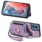 For Motorola G Play 2024 Retro Skin-feel Ring Multi-card RFID Wallet Phone Case(Purple) - 2