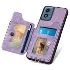 For Motorola G Play 2024 Retro Skin-feel Ring Multi-card RFID Wallet Phone Case(Purple) - 3