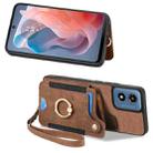 For Motorola G Play 2024 Retro Skin-feel Ring Multi-card RFID Wallet Phone Case(Brown) - 2