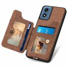 For Motorola G Play 2024 Retro Skin-feel Ring Multi-card RFID Wallet Phone Case(Brown) - 3