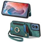 For Motorola G Play 2024 Retro Skin-feel Ring Multi-card RFID Wallet Phone Case(Green) - 2