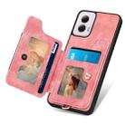 For Motorola G Power 5G 2024 Retro Skin-feel Ring Multi-card RFID Wallet Phone Case(Pink) - 3