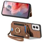 For Motorola G Power 5G 2024 Retro Skin-feel Ring Multi-card RFID Wallet Phone Case(Brown) - 2