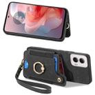 For Motorola G Power 5G 2024 Retro Skin-feel Ring Multi-card RFID Wallet Phone Case(Black) - 2