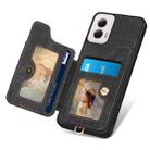 For Motorola G Power 5G 2024 Retro Skin-feel Ring Multi-card RFID Wallet Phone Case(Black) - 3