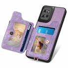 For Motorola Moto G Power 2025 5G Retro Skin-feel Ring Multi-card RFID Wallet Phone Case(Purple) - 3
